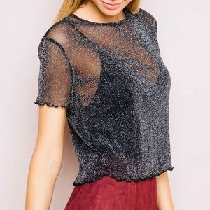 Brandy Melville Mesh Glitter Top